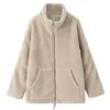 Women's Jackets Bomber Jacket Autumn Teddy Fluffy Wool & Blends Coats Turtleneck Long Sleeve Top Women Clothing Arrivals