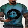 Été Nouveau jeunesse Bitcoin Top 2020 Vêtements de vent Dry Vêtements 3D Prince numérique à manches courtes