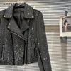 Vestes féminines 2024 printemps de haut niveau - Coat à fermeture à glissière Girls Heavy Industrie courte veste Femme Loose Street Fashion