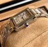 Goed uitziende damesdag Datum Quartz Horloges 28 mm maat van topkwaliteit vierkante Romeinse tank wijzerplaat klok alle misdaad super solide fijn roestvrijstalen tank-must-design horloge