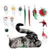 Toys Pompom Cat Toys Interactive Feather Toys for Cats Teails Joue Stick Ball en peluche durable Funny Kitten Teaser Toy Pet Supplies