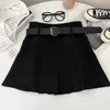 Womens High Waist Pleated Skirt with Belt Y2K Mini Skirts Vintage Aesthetic Outfit Spring Summer 240420