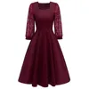 Casual Dresses Sweet Women's Short Sleeve Bridal Friend Midi Dress for Wedding Guest Lace Chiffon Formell Evening Prom Cocktail