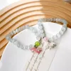 Charm armband eleganta opal pärlor blomma för kvinnor strass tulpan söta djur lämnar bröllop fest smycken