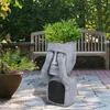 Ver Hear Speak No Evil Garden Estatuas de la isla de Pascua Escultura de resina de jardín creativo Decoración de jardín al aire libre 240418