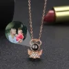 Necklaces Customized Photo Angel Charm Necklace Personalized Projection Photo Cat Chain Necklace for Women Jewelry Anniversary Gifts