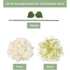 Faux Floral Greenery Silk Hydrangea Artificial Flowers Hyangea Heads Bridal Wedding Bouquet met stengels Home Wedding Party Decorations T240422