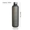 Water Bottles 1000ml Frosted Cup With Time Marker Outdoor Fitness Sports Large Capacity Drink Bottle Leak Proof Drop-resistant Kettle