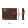 Clips CONTACT'S Cow Leather Money Clip Men Card Wallet Thin Money Clamp for 10 Cards Male Bifold Credit Card Case with Zip Coin Pocket