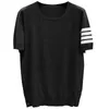 TB Camiseta para hombre 2024 Summer Slim Fit Top Top Mardwear Knitwear Media manga redonda de cuello suelto y para mujeres Pareja de manga corta