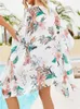 Basic Casual Dresses Summer Cover Up Women Floral Print Boho Beach Swimwear Cardigan Holiday Bikini Cover-ups Tassels Thin Hawaii Resort Wear Kimono 240419