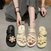 Casual Shoes Roman Flower Women'S Sandals Elegant Summer Cloud Slipper Fanshion Designer 2024 Trend Flat For Women