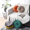 枕パンプキンボタンソフトベルベットバックS両面刺繍プラッシュスロー円形ソファ椅子椅子シート