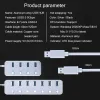 مراكز الألومنيوم سبيكة 4/7 منافذ USB 3.0 HUB Subcontrol Switch Hub 60/120cm الكابل حتى 5 جيجابت في الثانية مع شاحن الاتحاد الأوروبي معتمد CE