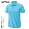 Tacvasen Summer Summer Quick Dry Polo Camisetas homens bolso de bolso de manga curta camiseta de golfe respirável T-shirts Work Man 240418