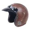 Motorfiets helmen zwarte slangenhuid ademende hoofdbescherming slijtage-resistente open gezicht fietser helm anti-fall motorcross accessoires