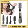 Droger 4 in 1 haarkuildroger rechteiger kam elektrische roterende krulborstel styler föhndroger haarstyling gereedschap kappers salon huis