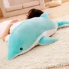 Large Plush Dolphin Toy Skin Stuffed Sea Animal Dolphin Bean Bag Dolls Baby Sleeping Pillow Christmas Birthday Gift for Children 240422