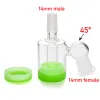 Prezzo di fabbrica Mini vetro catcher di cenere con barattolo di olio di cera in silicone da 10 ml da 14 mm-14 mm per fumare bong di vetro bongs spedizione gratuita ll