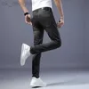 Designer de jeans masculin en direct de streaming marque printemps / jeans d'été slim fit petit pantalon de jambe à la mode