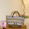 spring New Wooden Fruit Weaving Tote Handmade Fruit Picnic Basket Woven Vacati Bag 02Ft#