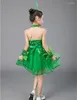 Set di abbigliamento abito da balletto per ragazze verdi per bambini in costumi da ballo jazz costumi costumi da ballo