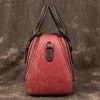 Eimer hochwertige Frauen Messenger -Taschen Retro chinesische Stil weiblicher floraler echt geprägter Leder -Schulter -Crossbody -Tasche.