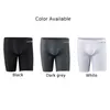 Cuecas da cintura média gelo seda de seda masculina boxer cuecas shorts esportivos de tronco Design respirável (cinza escuro branco preto)