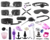 Masaż 25pcs seksowne BDSM Set Set Gag kajdanki kajdanki batowe liny zaciski sutkowe opaski na pies