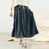 Skirts 2024 Female Spring And Summer Retro Denim Skirt Slim A-type High Waist Mid-length Casual Loose