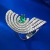 Cluster Rings Sace Gems Aankomst Trend 925 Sterling Silver 5 7mm Emerald For Women Engagement Cocktail Party sieraden Gift