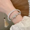 Suzuki Flower Cat Eye Stone Half Bracelet for Women Light Luxury Small and Elegant Exquisite Bracelet Cold and Elegant Versatile Bracelet Handpiece