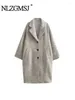 Trench Coats Nlzgmsj 2024 Femmes Herringbone Twill Long Veste Single Breasted Sleeve Vintage Automne Hiver Casual