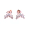 Gestüt Ohrringe 925 Sterling Silver Pan Ohrring Herbst Rosegold Tiara Wishbone Studs für Frauen Hochzeit Geschenk Mode Schmuck