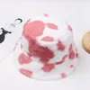 Bérets Cow Stripe Bucket Hat Outdoor chaud Soft Sun Sun Cap en peluche d'hiver Panama Men Femmes