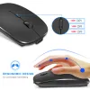 Souris silencieuse souris sans fil de souris rechargeable du modèle Dula Tablet Bluetooth Compatible souris pour iPad / Samsung / Huawei Souris d'ordinateur portable 2,4g mause