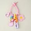 Keychains 1Pcs Fashion Color Sunflower Car Key Rings Headset Case Decorations Accessories Bag Pendant