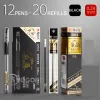 Ручки Mg 12pcs 0,28 мм/0,35 мм/0,38 мм Ultra Fine Finance Gel ручка Черный/Синие/Красные Чернильные Гел Гель Печка Школьная Офис Ручки