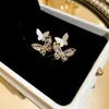 Stud -oorbellen Korea Sweet Zirkon vlinder voor vrouwen prachtige vrouwelijke feestjuwelen