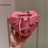 Balencig le Cagole Mini in Optic Bag Bag Damen Herz weiße Klappen Taschen Black Pink Silber Arena Leder Schulter Handtaschen Crossbody Luxus de muje