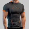 Fiess Summer Training Breathable European Size Quick Drying Clothes Men's Sports Fashion Short Sleeved T-shirt