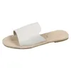 Slippare Summer Fashion Open Toe Flat Bottom Simple Beach Outside Wear Elastic Strap Sandaler för kvinnor Storlek 11