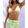 Nouveau bikini à cravate multipliée à cravate teirée jupe en maillot de maillot de bain divisé en bikini trois pièces de maillots de bain pour femmes