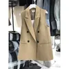 Women's Vests Double-Breasted Suit Vest Spring Autumn Waistcoat Korean Sleeveless Jacket Female Business Attire L133