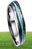 8mm Tungsten Carbide Rings Abalone Shell Wedding Bands Dome Triple Grooved opal for Men Comfort Fit Size 5 to Size 157273629