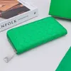 Diseñador de billetera de cremallera de cuero largo estilo minimalista Monojado de almacenamiento multifuncional tejido a mano 2024 Nuevo