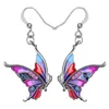 Andra Bonsny Emalj Alloy Floral Swallowtail Butterfly örhängen Papilio Dingle Drop Fashion Party Jewelry for Women Girl Charms Gift 240419