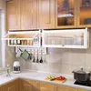Prateleira de parede de armazenamento de cozinha para utensílios e condimentos de microondas, sem perfuração necessária