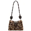 Shoulder Bags Boolar 2024 Winter Leopard Print Mao Underarm Bag Ins Online Celebrity Fashion Sunflower Plush