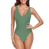 Domowe odzież kąpielowa 2024 Podziel strój kąpielowy duży V Neck Feminine Backless Cienkie bikini